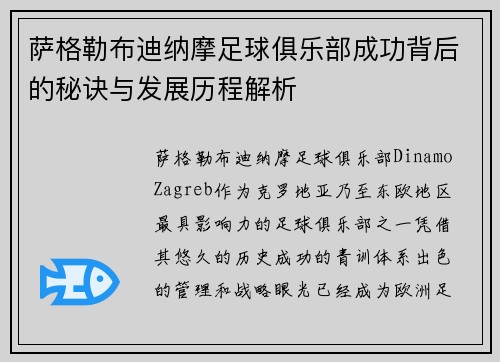 萨格勒布迪纳摩足球俱乐部成功背后的秘诀与发展历程解析
